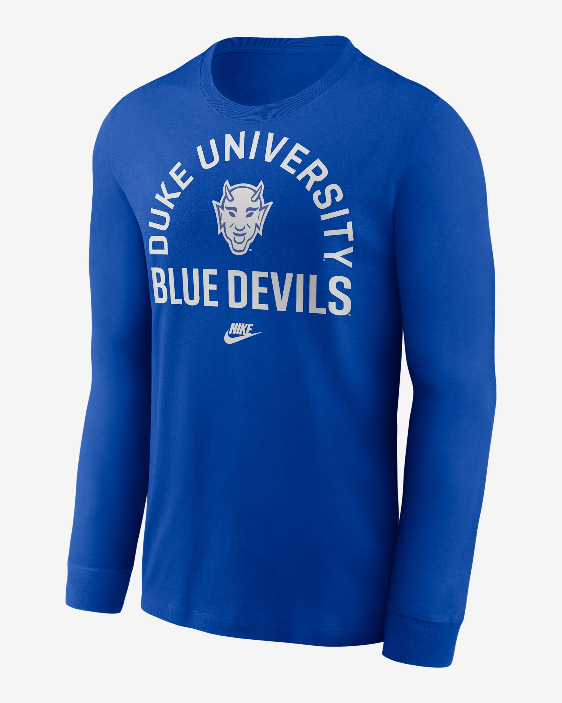 Duke Legacy Arched Logo Men's Nike College Long-Sleeve T-Shirt